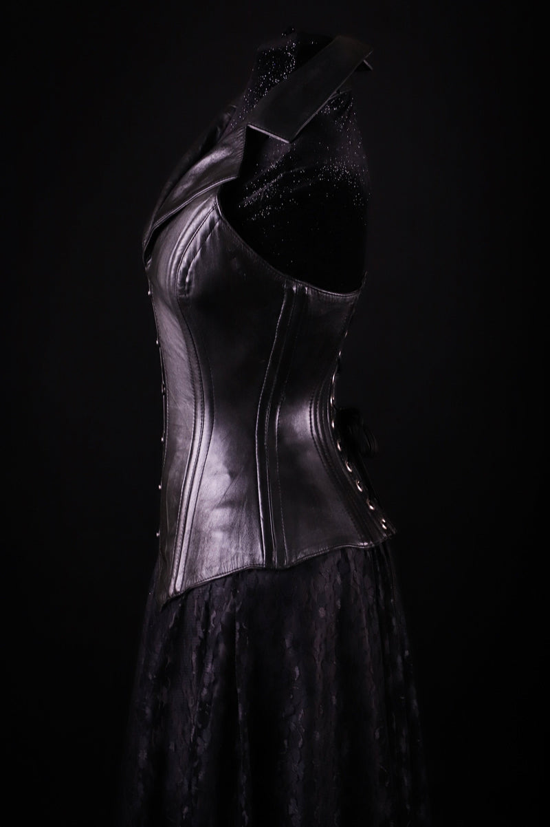 Corsevest Leather Black Overbust