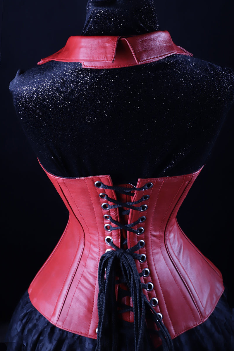 Corsevest Leather Red Overbust