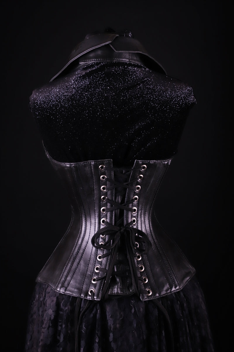 Corsevest Leather Black Overbust