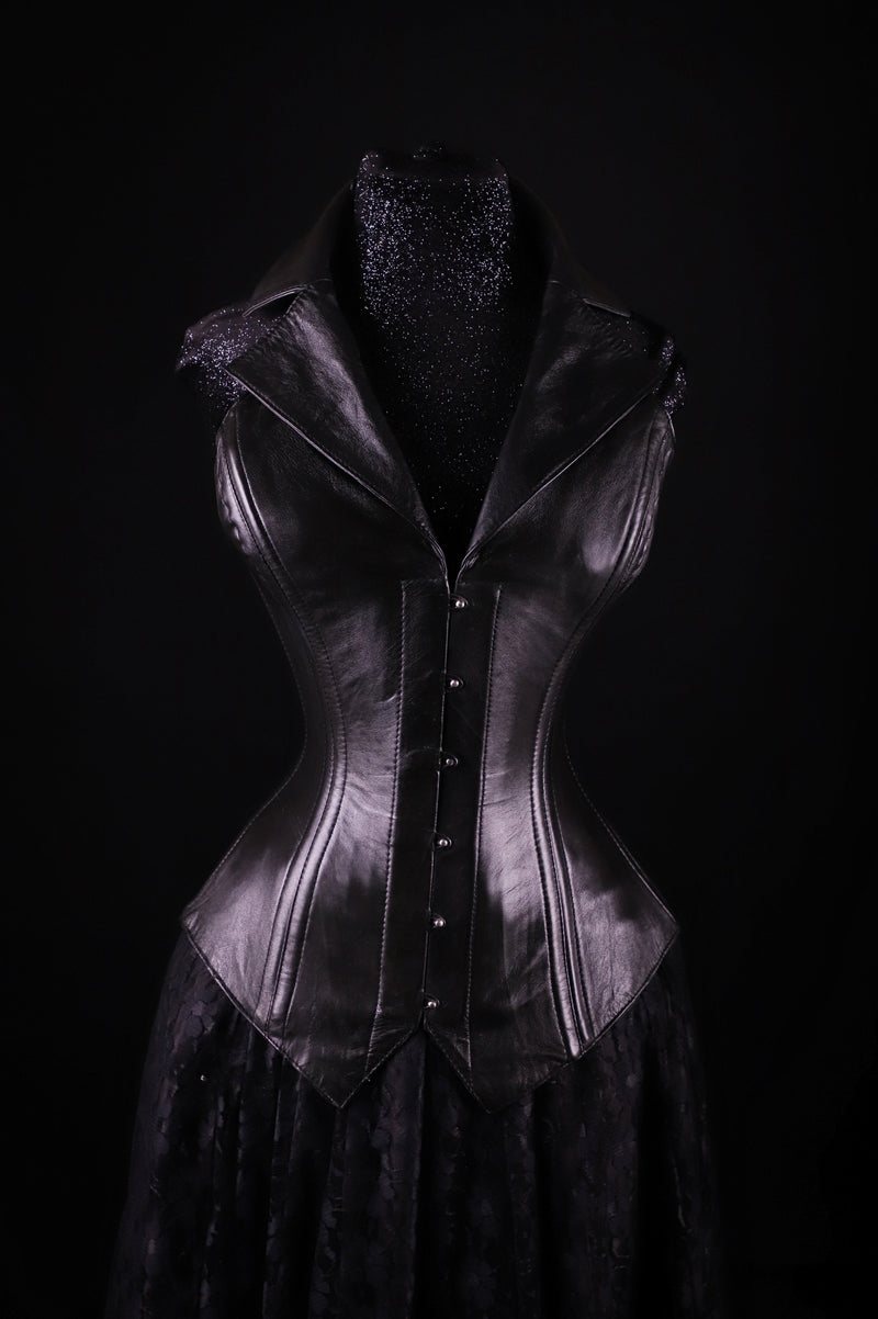 Corsevest Leather Black Overbust