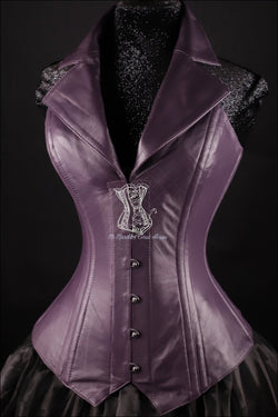 Corsevest Leather Purple Overbust