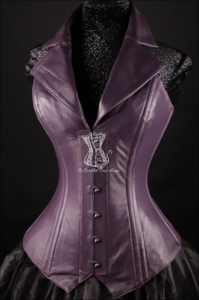 Corsevest Leather Purple Overbust