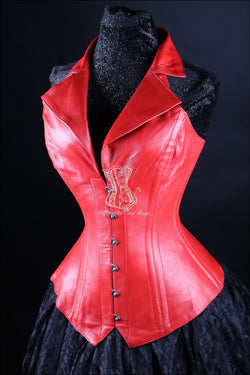 Corsevest Leather Red Overbust