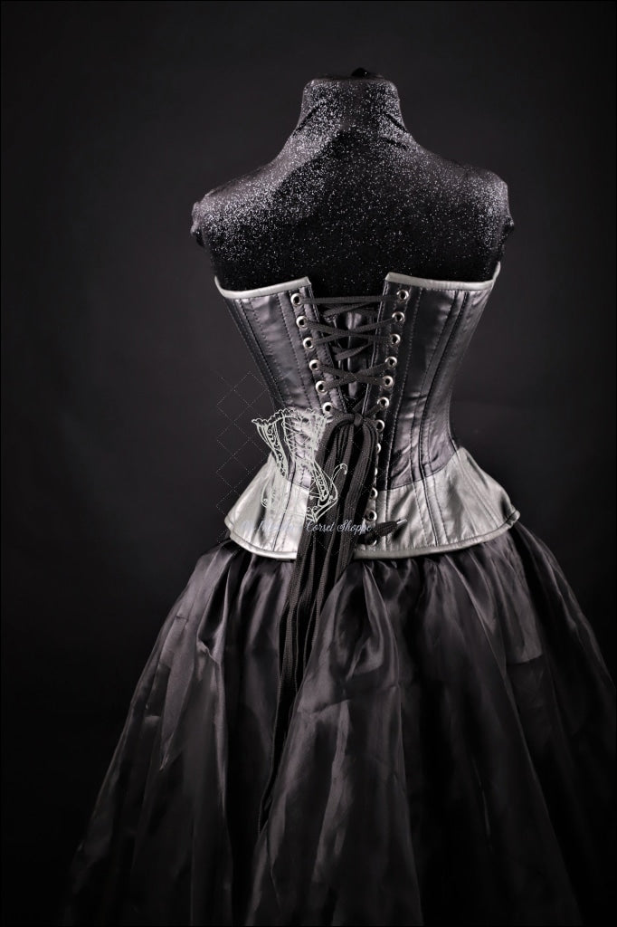 Studded Beauty Black And Grey Corset Overbust