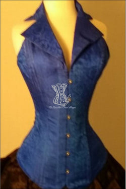 Corsevest Blue Silk Overbust