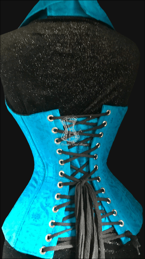 Turquoise Silk Corsevest | Ms. Martha's Corset Shoppe