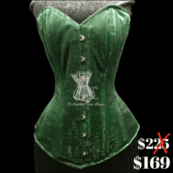 Ms. Martha Silk Sparkle Overbust Corset - Green